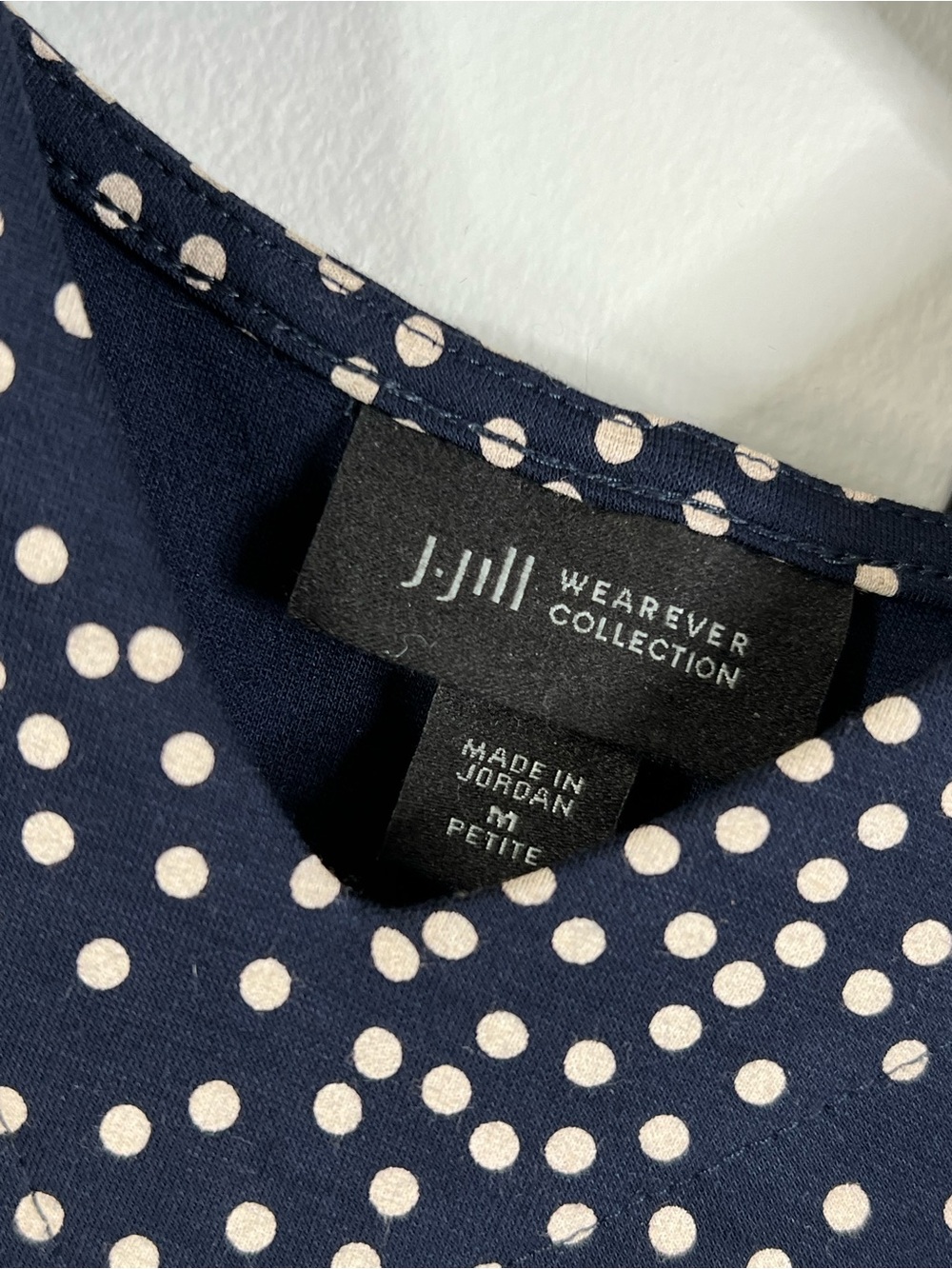 J. Jill M Navy White Polka Dot Sleeveless Midi Dress Women’s A-Line Keyhole Back - Picture 8 of 9